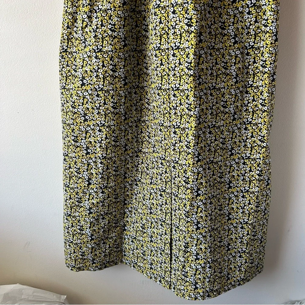 JUST Female Dove Midi Dress Black Yellow Floral Print M